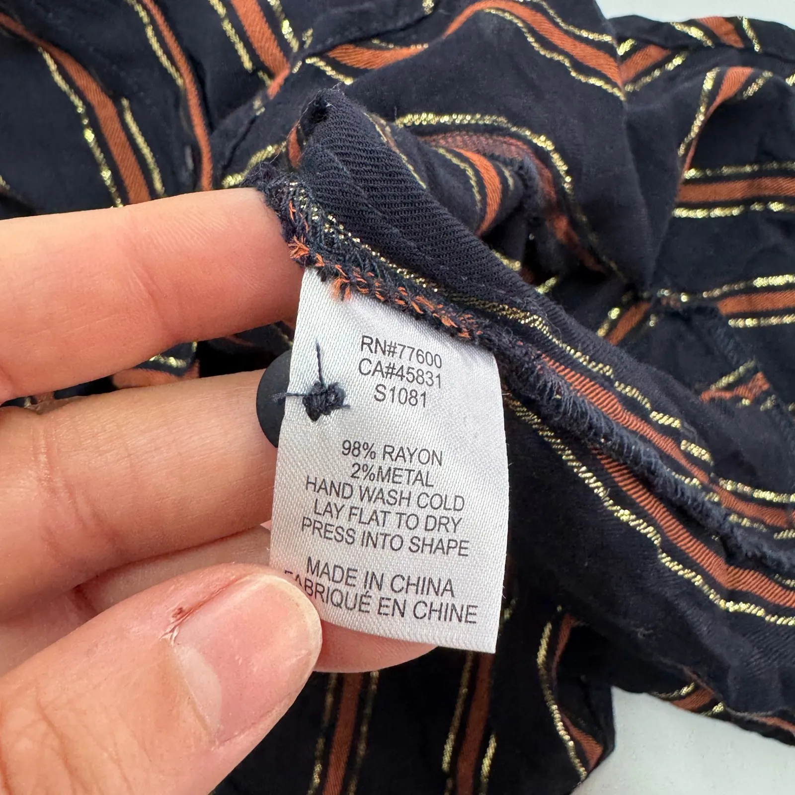 Saltwater Luxe Dress Womens Small Blue Metallic Striped Mini Tie Waist - Image 4