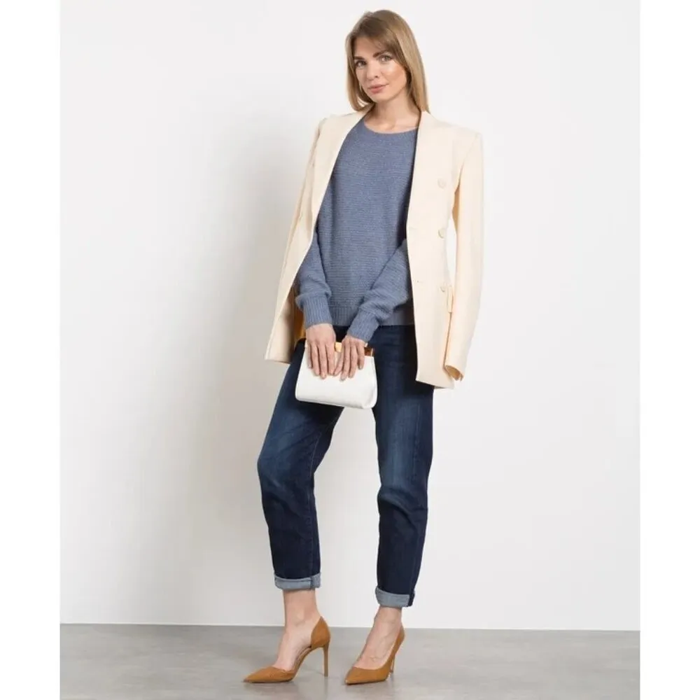 Max Mara Finnici Sweater in Light Blue Small New Womens Knit Cashmere Top - Image 11