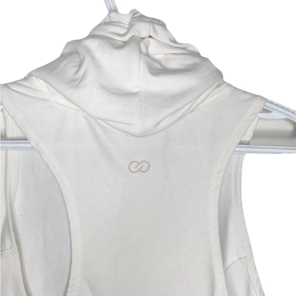 Calia by Carrie Underwood sleeveless cowlneck kangaroo pocket pullover size S White - Image 5