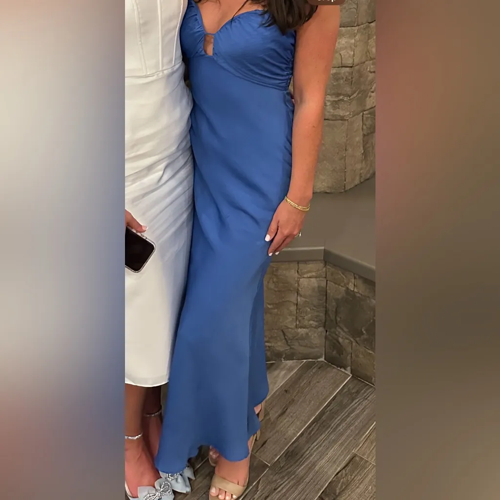 Selfie Leslie In A Daze Gathered Bust Midi Dress Blue - size Small - Image 3