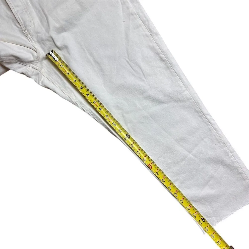 NWT GAP Women's High Rise Cheeky Straight Jeans Ecru Size 18 Raw Hem - Image 10