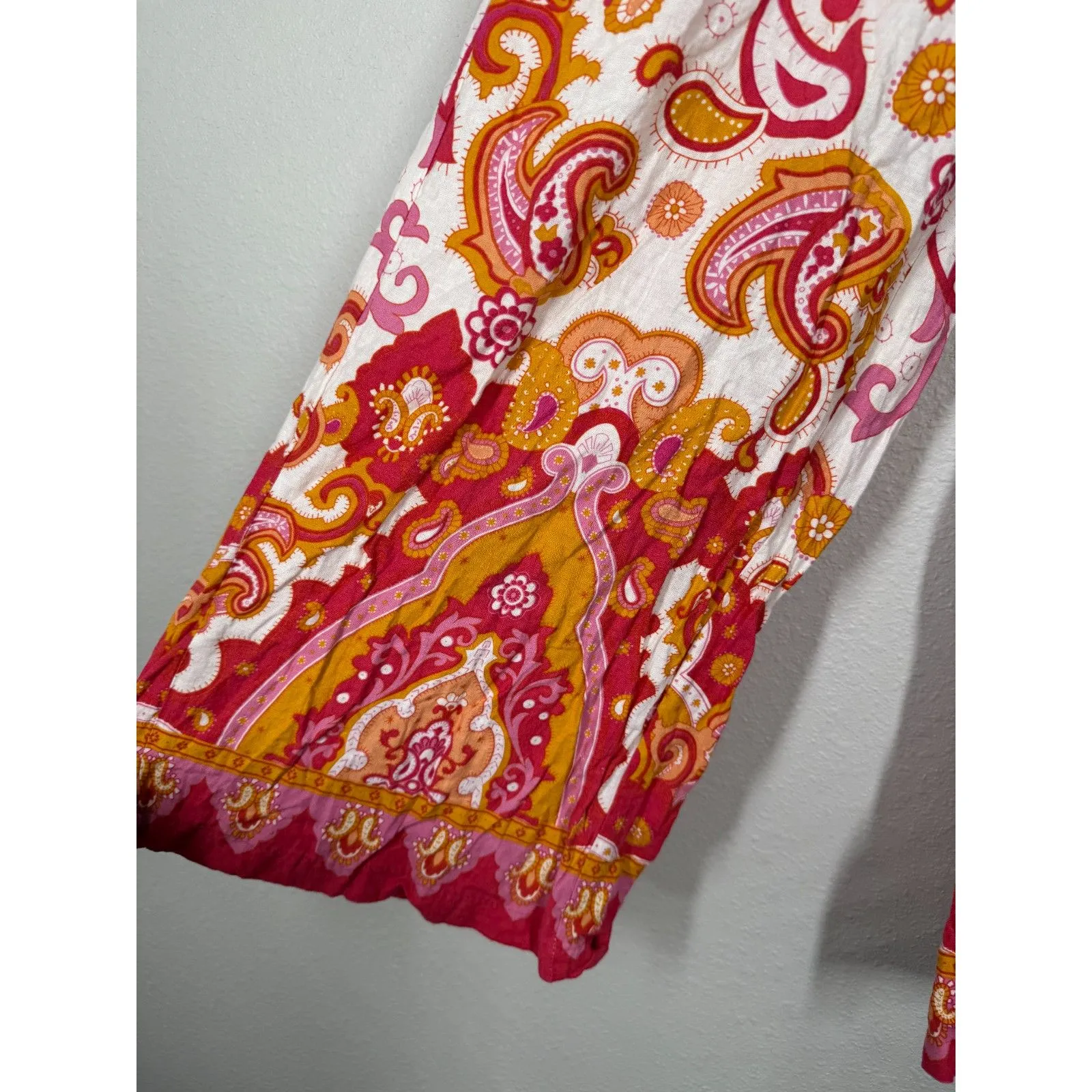 Haute Hippie Wide Leg Boho Pants Sz S Linen Blend Hippie Festival Beachy - Image 2