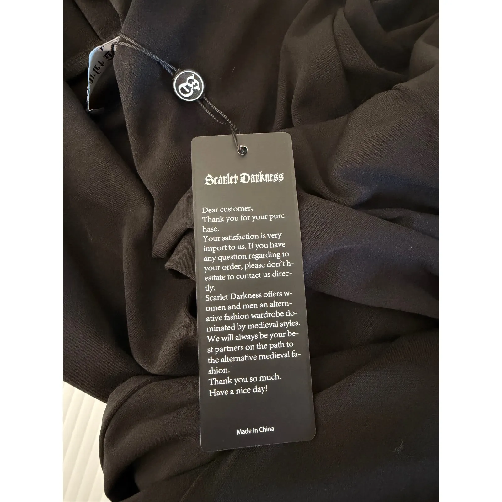 Scarlet Darkness Black Lace Trim Short Sleeve Gothic Lolita Dress Size L Size L - Image 10