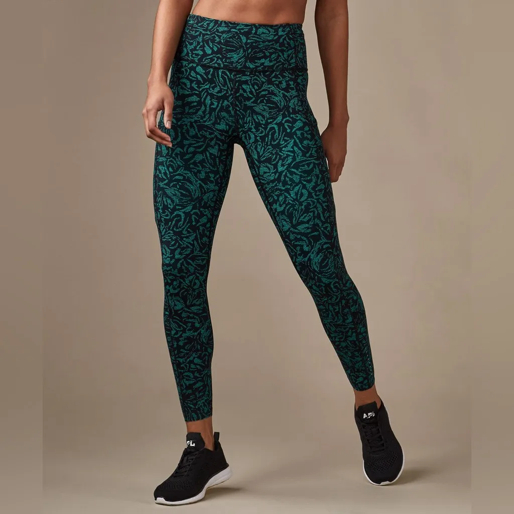 Lululemon Fast & Free High Rise Crop Thrive Viridian Green Black *CROPPED* - Image 13