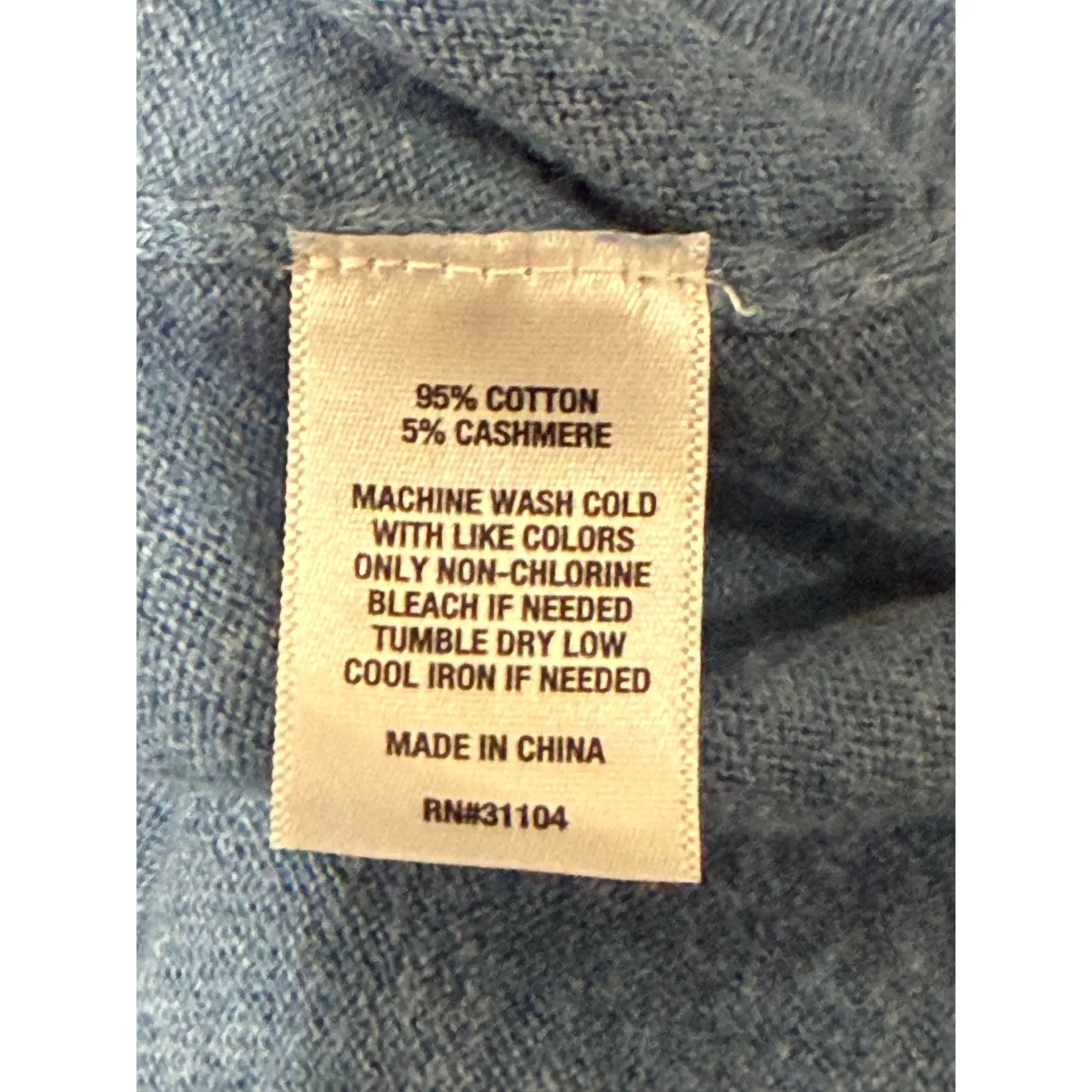 Crown Ivy Blue Cotton Cashmere Blend V-Neck Cardigan Sweater Size L Casual Fall - Image 6