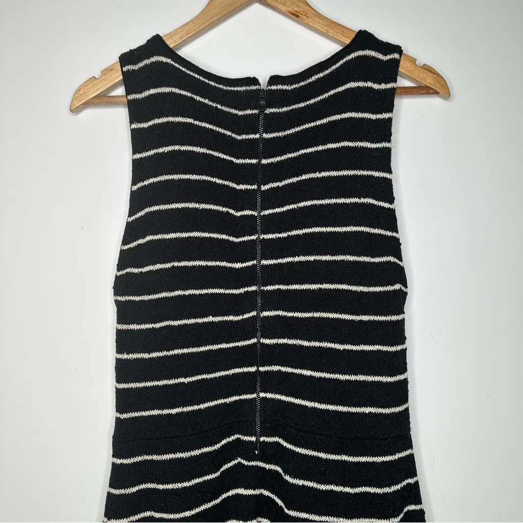 Alice + Olivia Monah Striped Metallic Sleeveless Wool Blend Sweater Dress - Image 8
