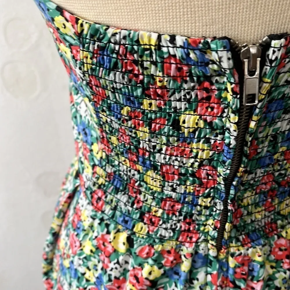 MINKPINK flirty sweetheart strapless dress size small floral fit flare flirty - Image 8