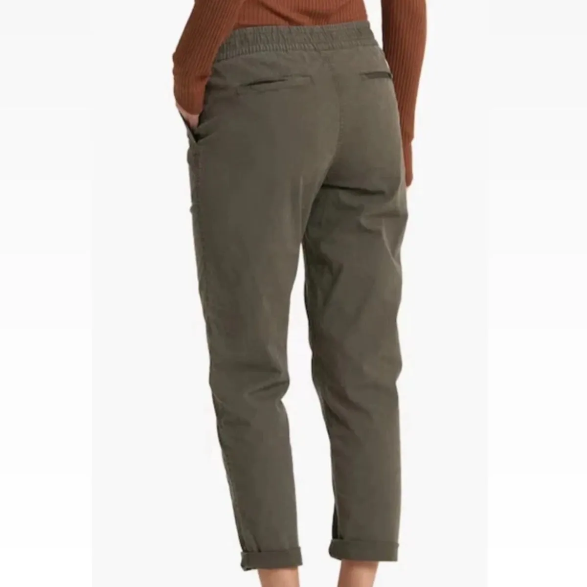 Vuori ripstock Jogger Pants Olive Green boho casual travel Pockets Large - Image 2