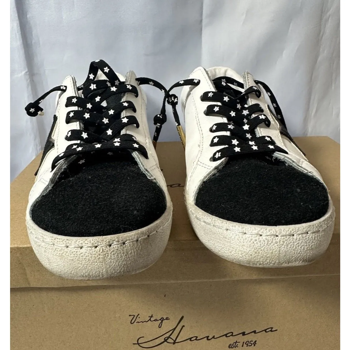 Vintage Havana Bianca Sneakers Black White Star Low Top Womens Sz 6M - Image 7