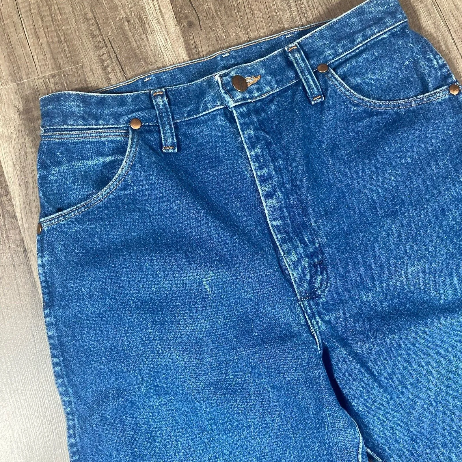 VTG Wrangler Jeans Womens 29x32 14MWZG Cowboy Cut Denim Blue High Rise Western - Image 5