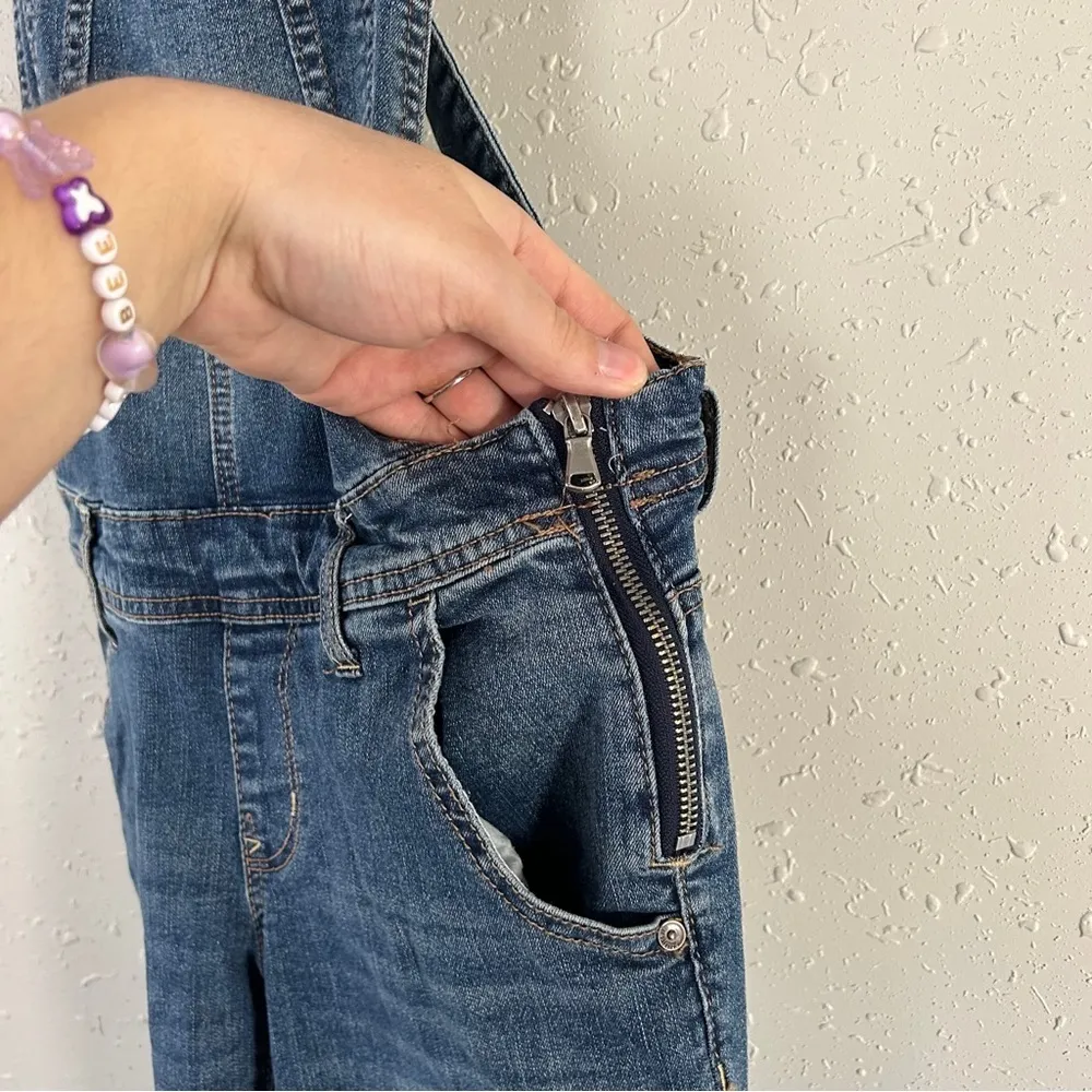 Wallflower Summer Blue Denim Overalls Skinny Fit Casual Spring XS Juniors - Image 8