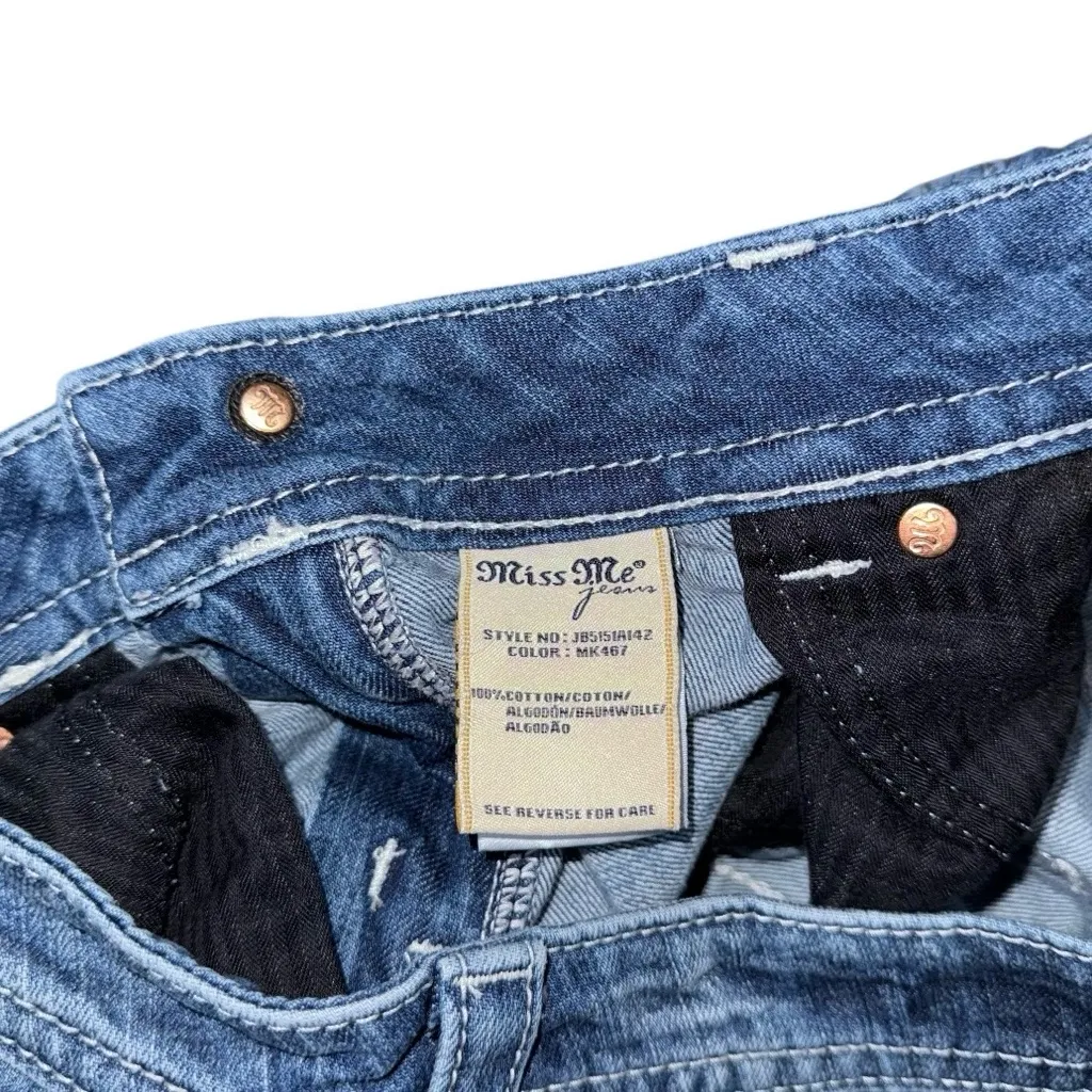 Miss Me Boyfriend Jeans Size 27 Distressed Mid Rise Ankle Medium Wash y2k 2000s - Image 8