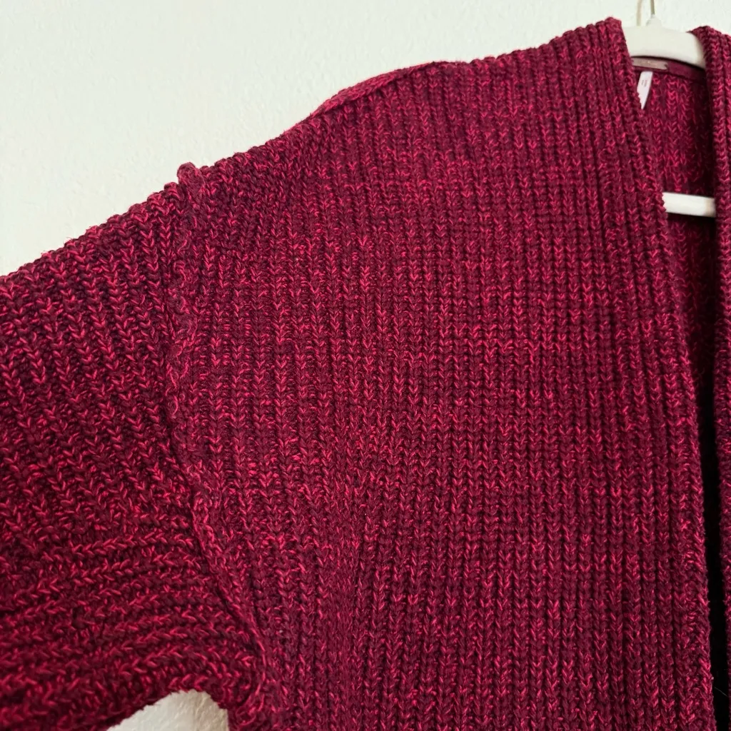 FREE PEOPLE HIGH HOPES OPEN CARDIGAN SWEATER PLUM BLOSSOM COMBO - Image 7