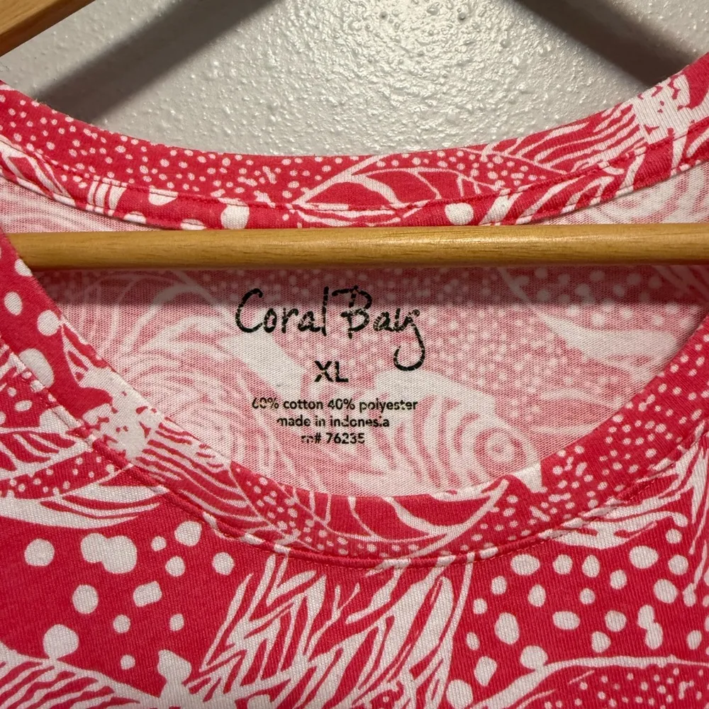 Coral Bay Pink Tropical Shirt Size XL - Image 2