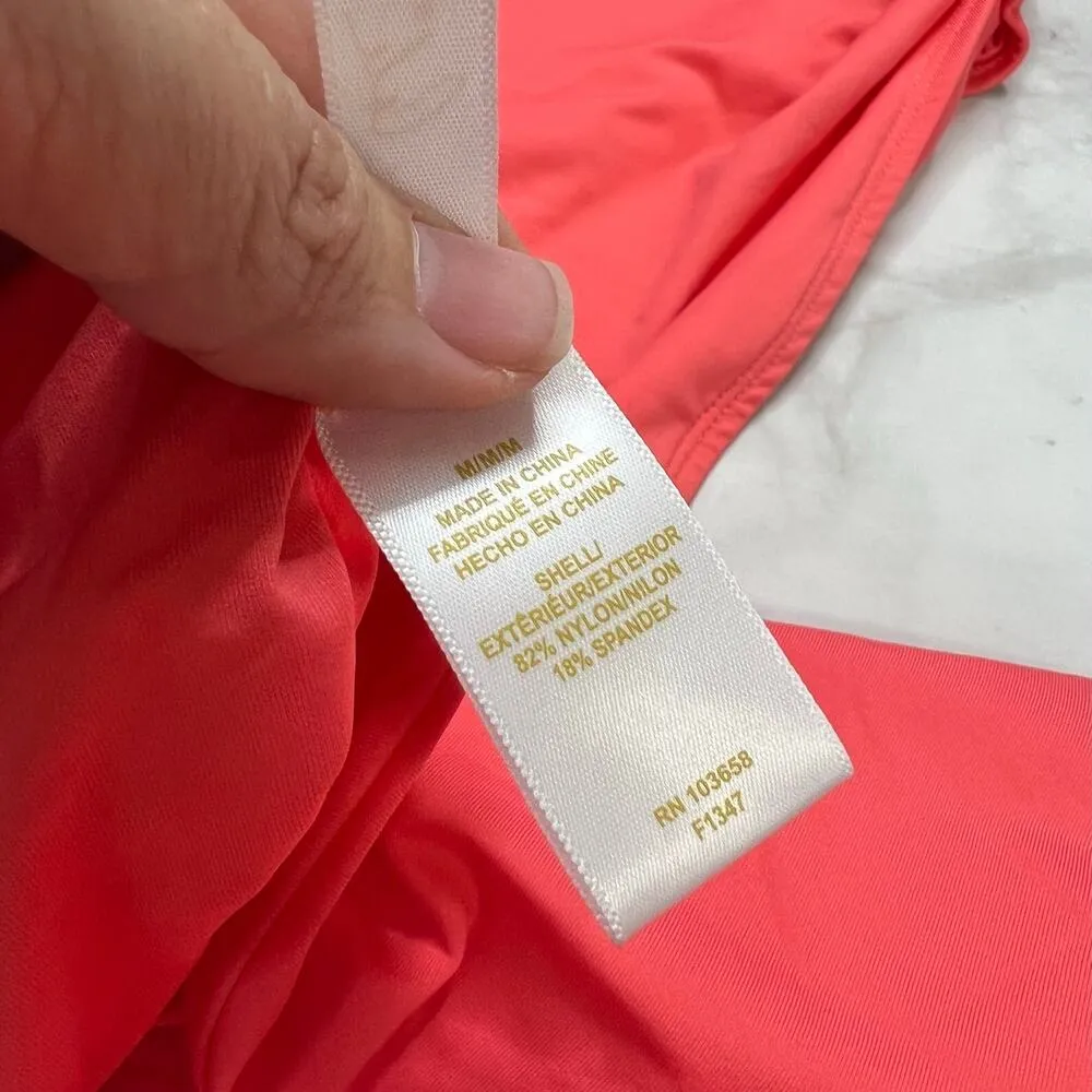 Anne Cole Juicy Coral Pink High Waist Bikini Bottom Size M 3-way Shirred New - Image 6