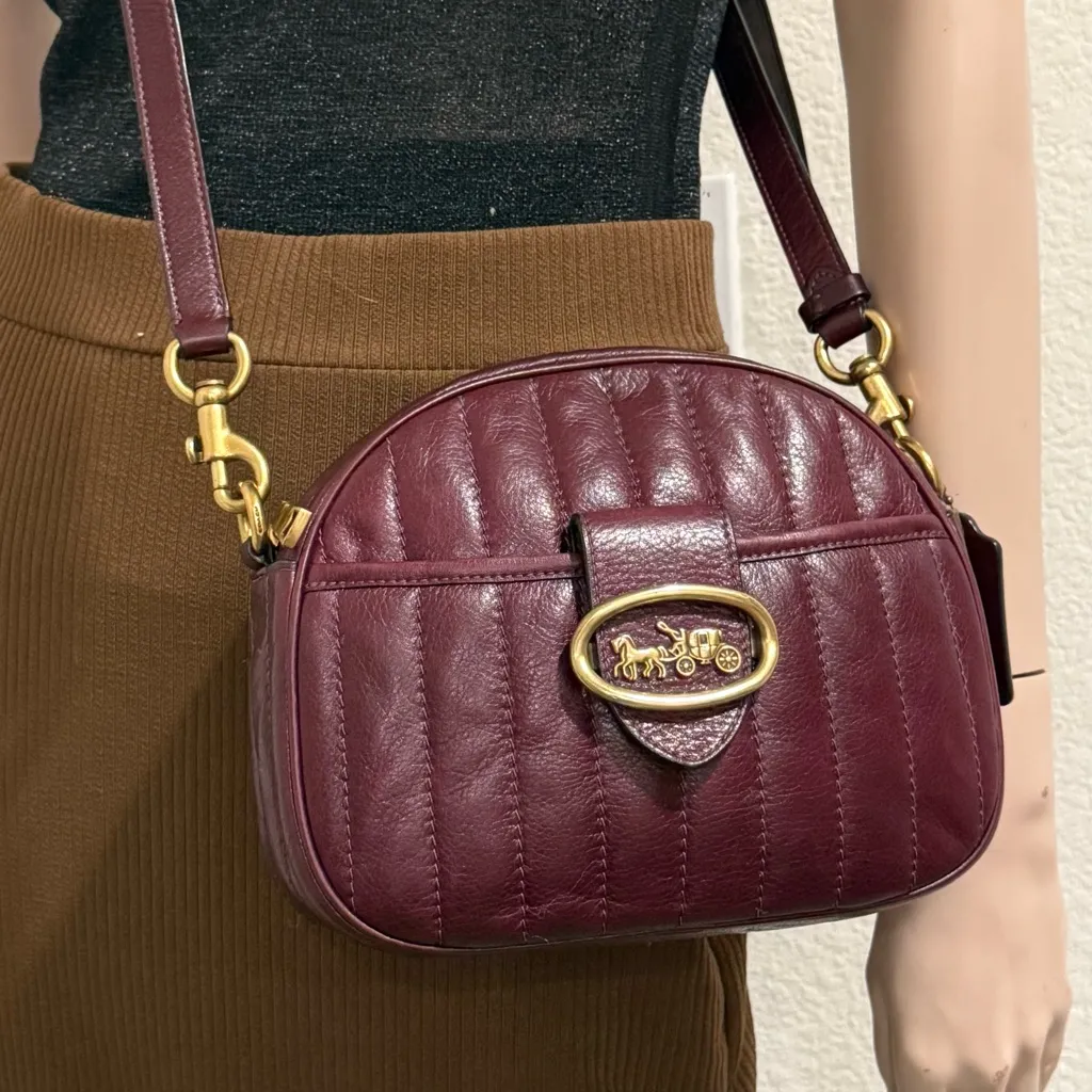 Rare COACH 88226 KAT Burgundy Quilted Leather Crossbody Bag - Image 6