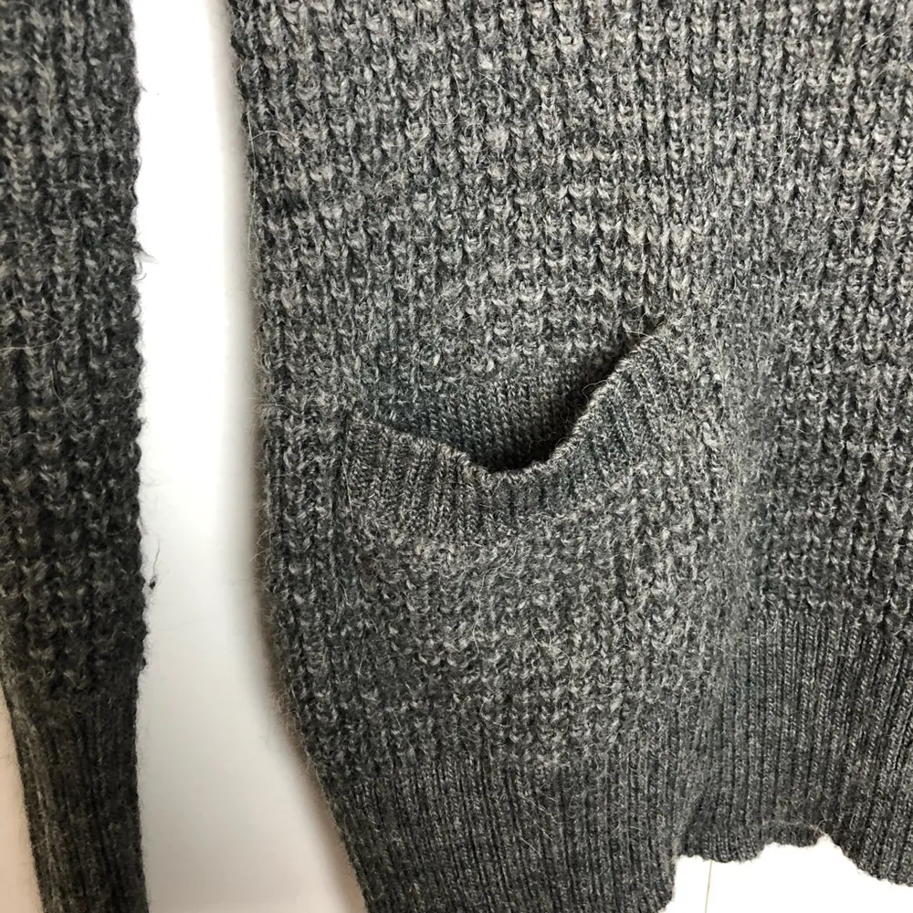 Ann Taylor LOFT Chunky Deep V Neck Sweater Gray - Image 4