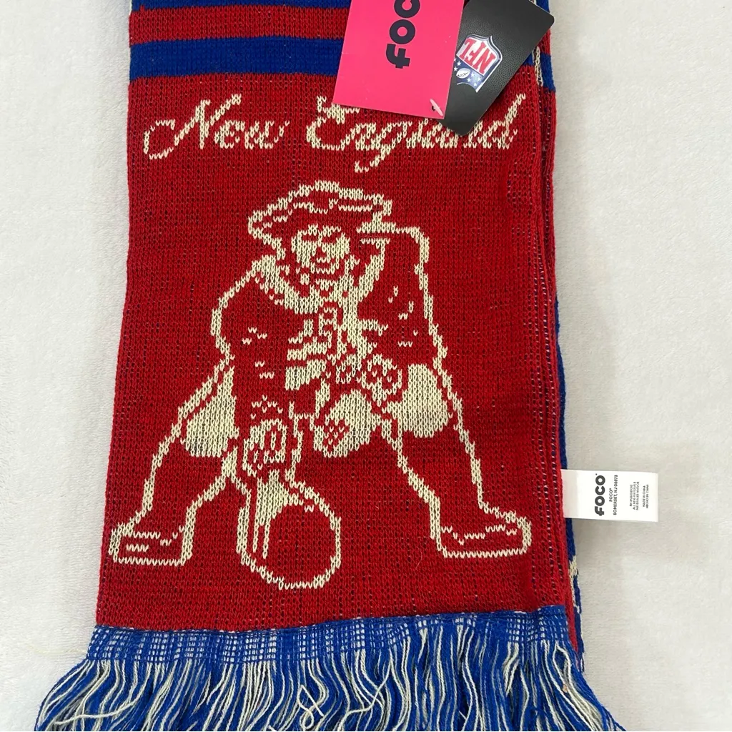 New England Pats Patriots NFL Football Retro Throwback Team FOCO Scarf Scarve - Image 2