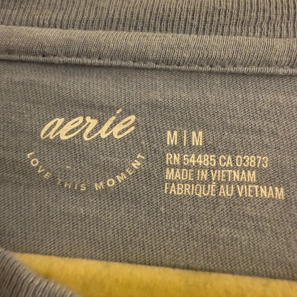 Aerie Graphic Distressed Oversized Boyfriend Blue Butterfly T-Shirt - size M - Image 7