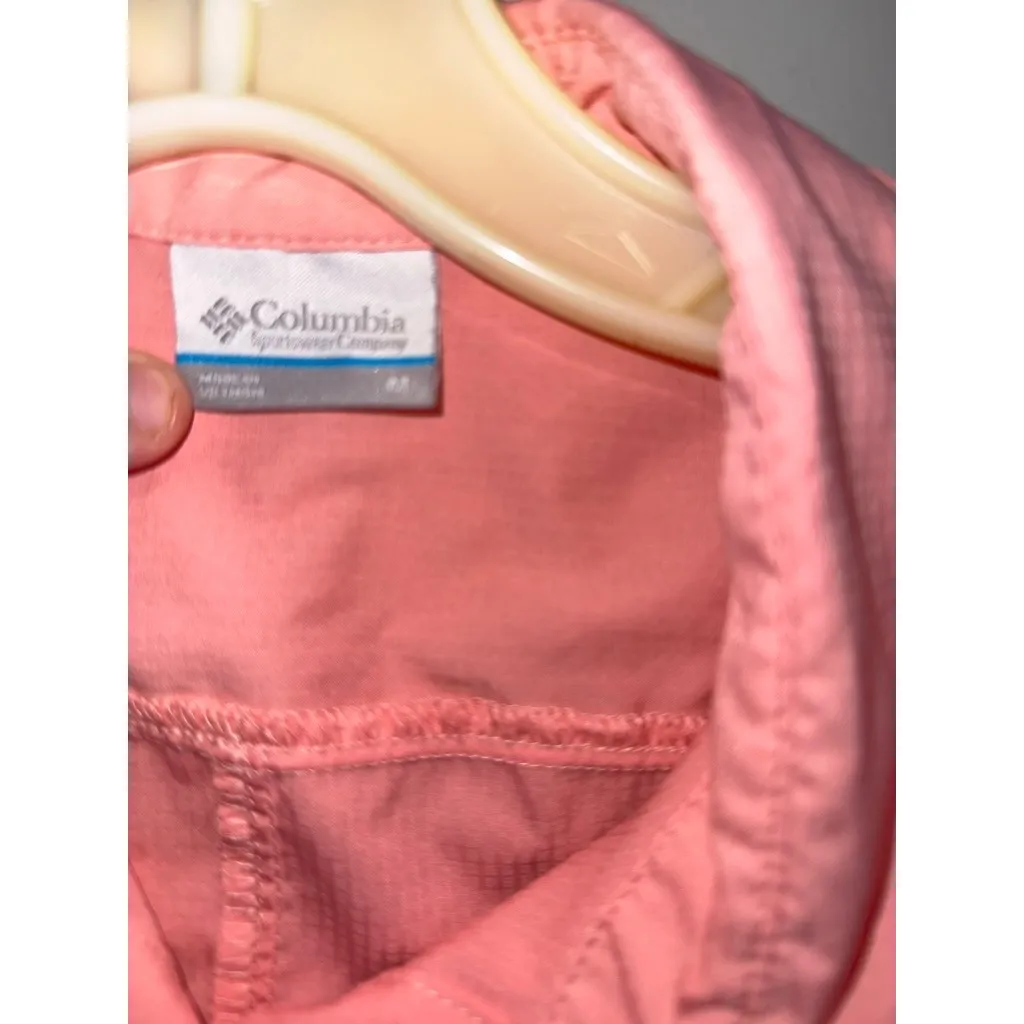 Columbia Pink Sleeveless Button Up Shirt Size M Outdoor Travel Sun Protection - Image 3