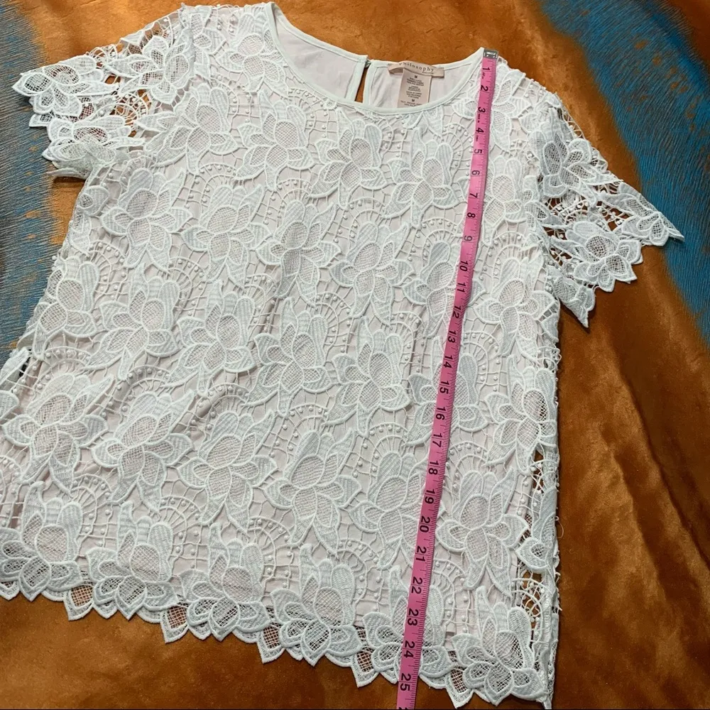 Philosophy Lace Overlay White top medium - Image 8
