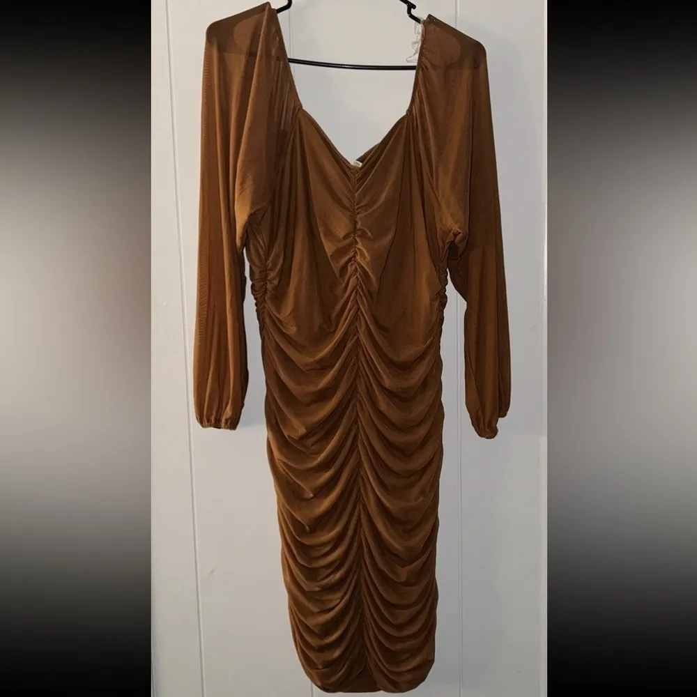 Bluebell Midi Dress Brown Size 3X - Image 2