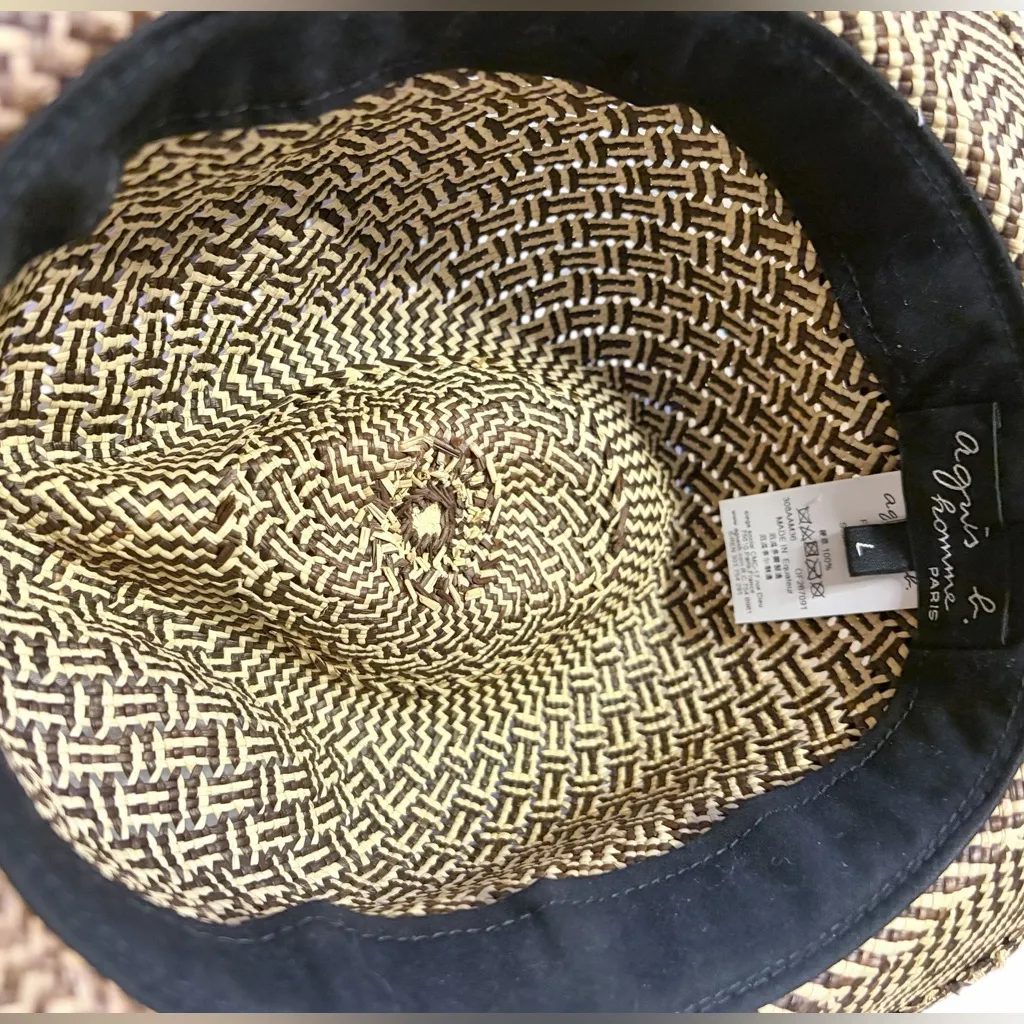 agnès b. homme panama hat in a size L woven Tan - Image 3