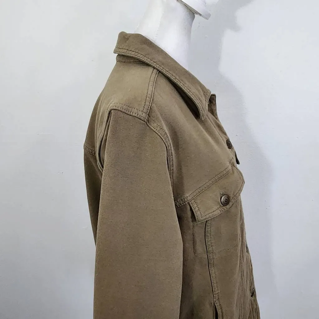 D&Co. Olive Green Jacket Green Stretch Knit Jacket Size Medium - Image 3