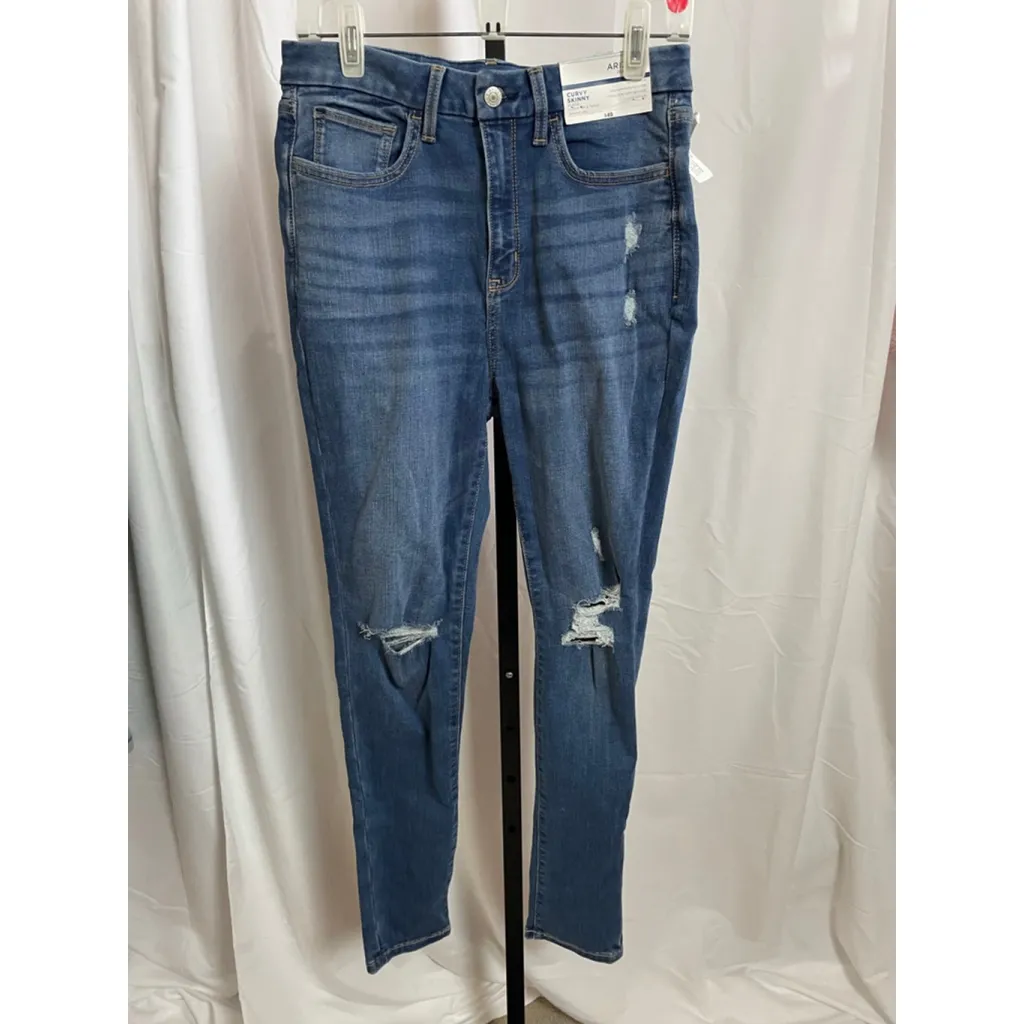 Women's Arizona Jean Co Blue Curvy Skinny Ripped Jeans Size 11 - Image 2