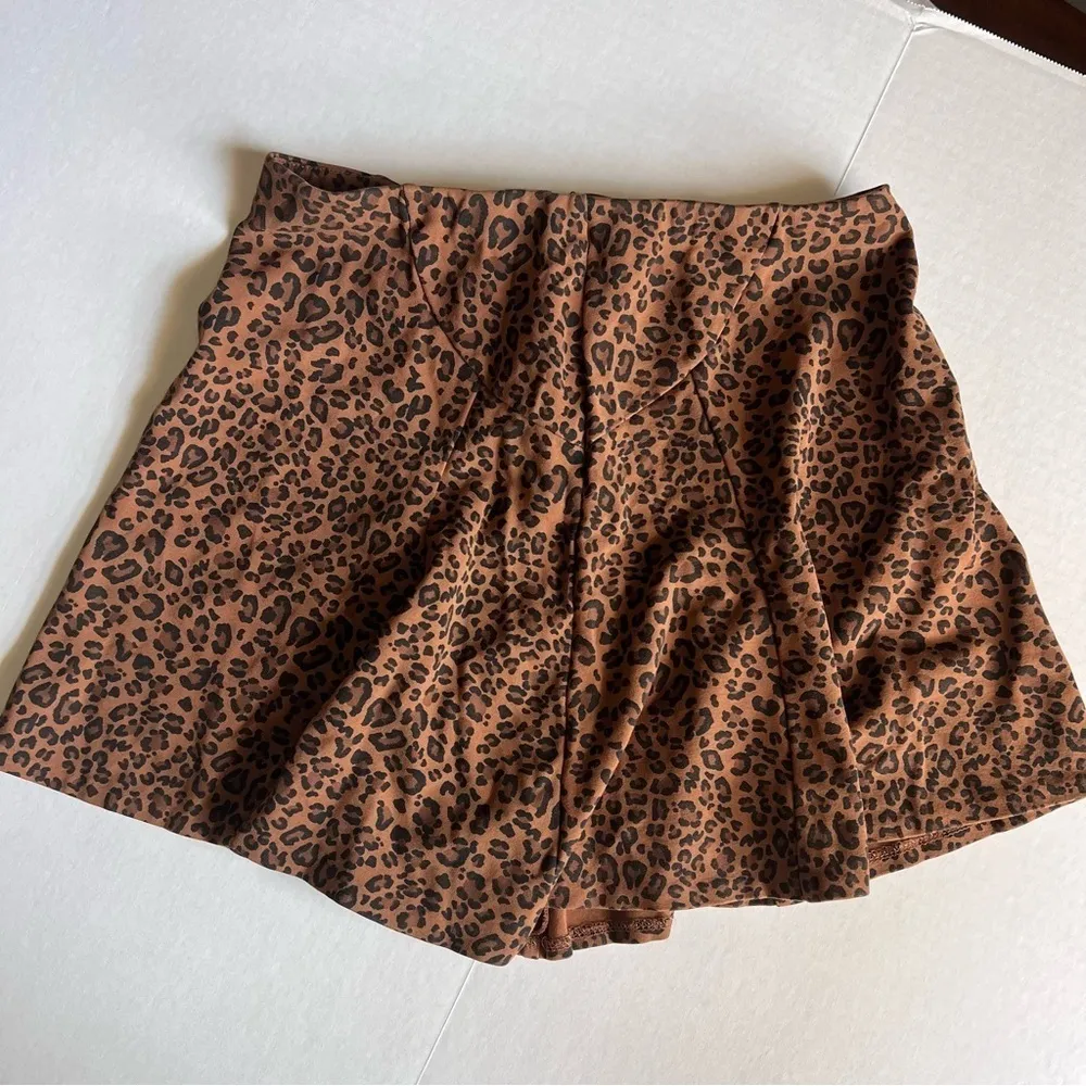 leopard cheetah animal print circle skirt brown and black xs - Image 2