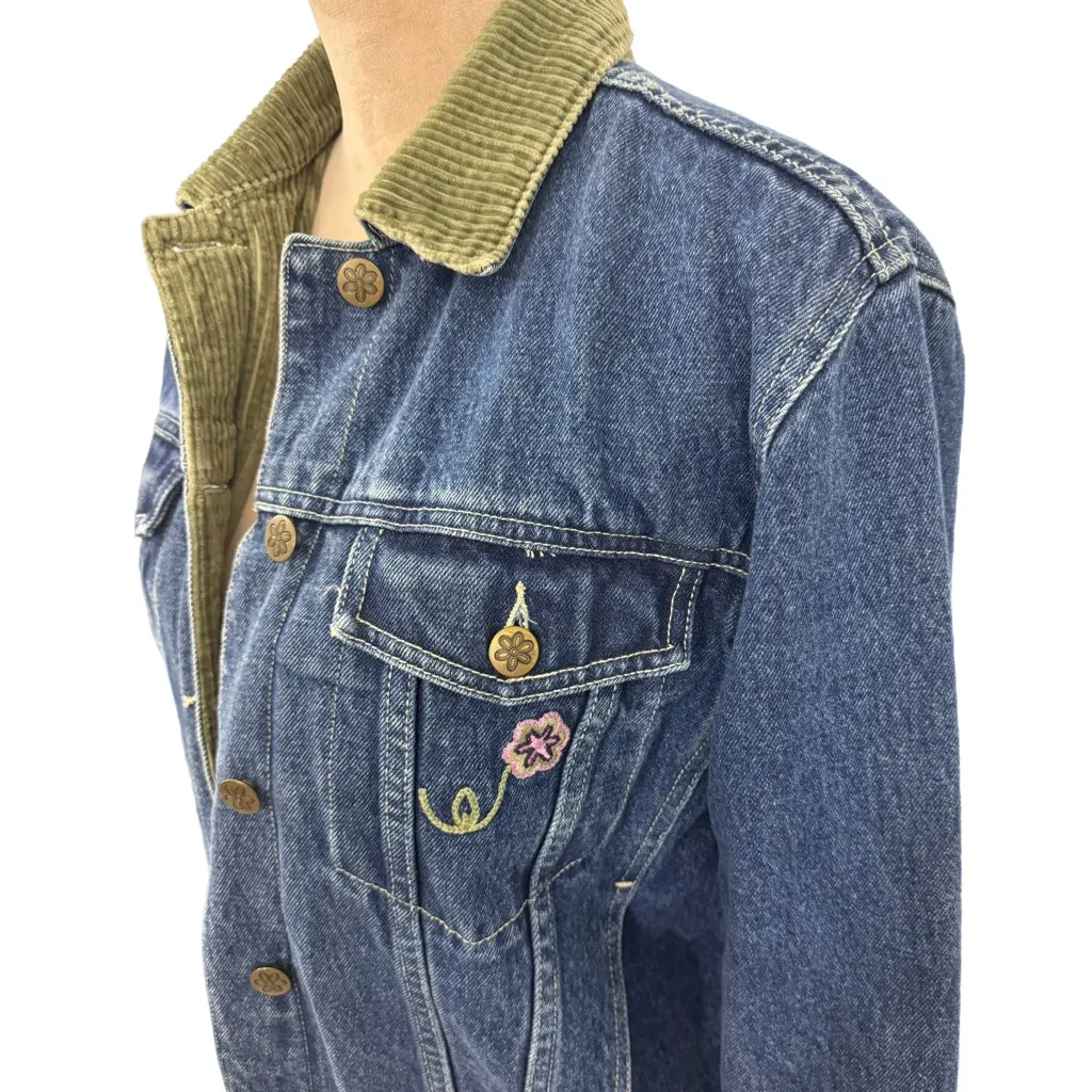 Vintage DISNEY Winnie the Pooh Embroidered Jean Jacket Women’s Sz S Denim Coat - Image 4