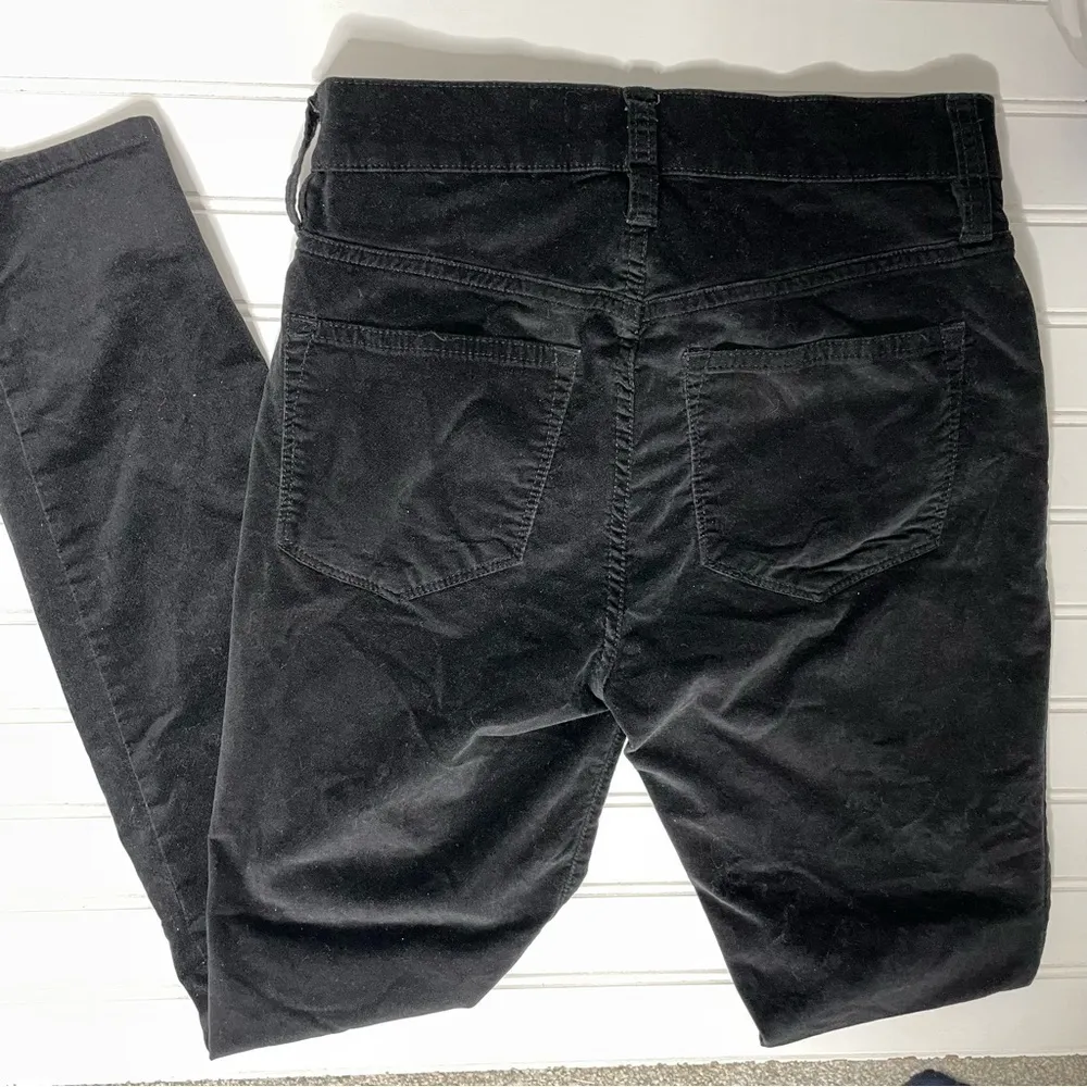 J. Crew High Rise Velvet Toothpick Jeans Black 819 - Image 7