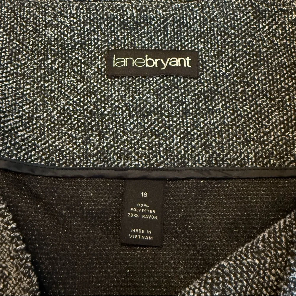 Lane Bryant Draped Tulip Skirt Tweed Black Gray Women’s Size 18 Faux Wrap - Image 3