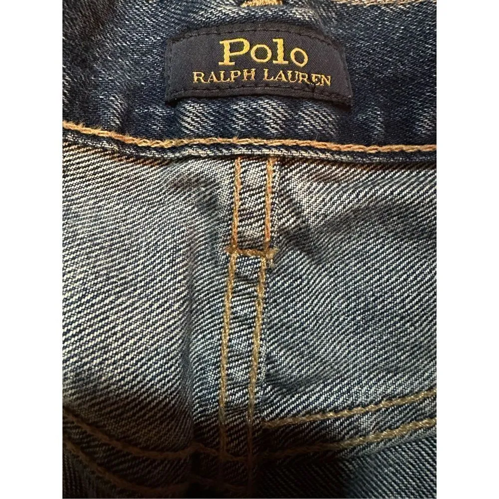 RARE** Polo Ralph Lauren Avery Indigo Patchwork Distressed Boyfriend Jean Sz 28 Blue - Image 7
