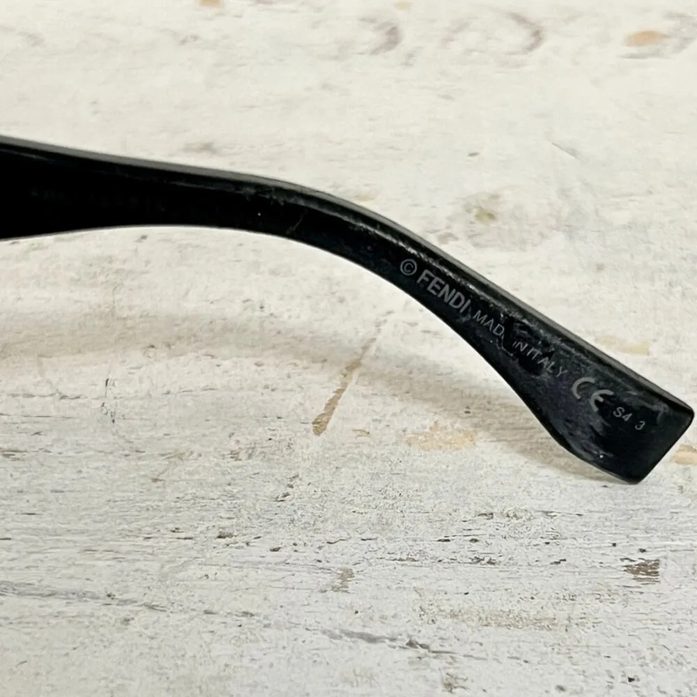 Fendi 0139/S Crocco Crystal Black Rubber Gray Lens Mirrored Butterfly Sunglasses - Image 6