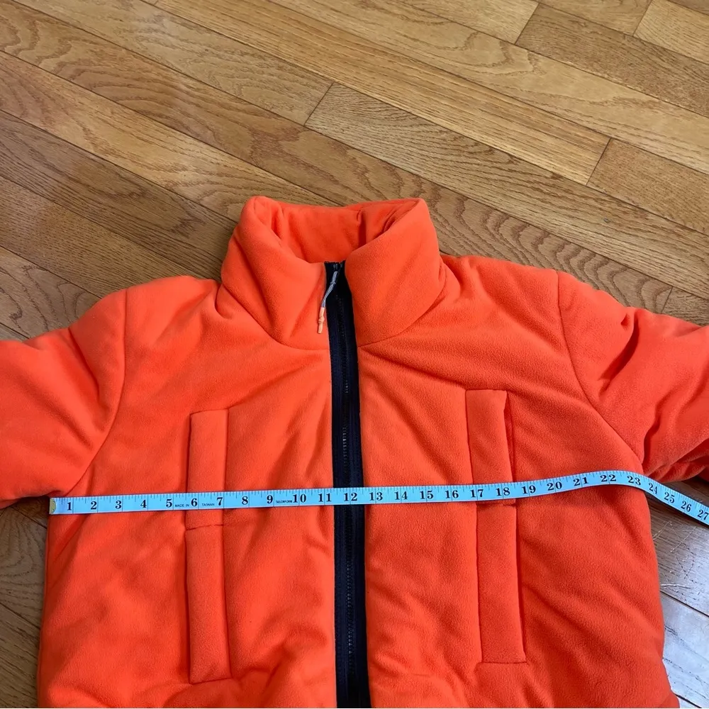 FP MOVEMENT Free People Neon Orange Puffer Fleece Jacket Cropped Insulated Sz L - Image 11