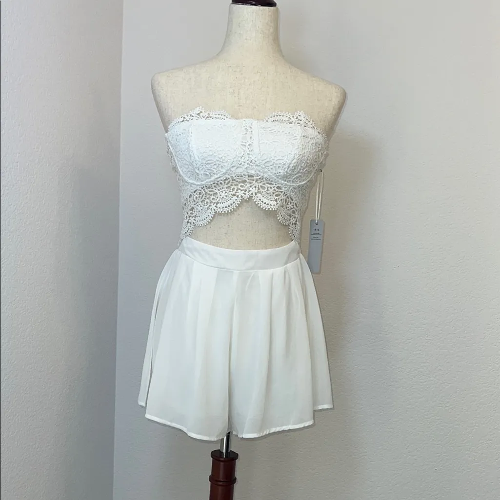 Iris basic   White Lace Romper  Size Small‎ - Image 4