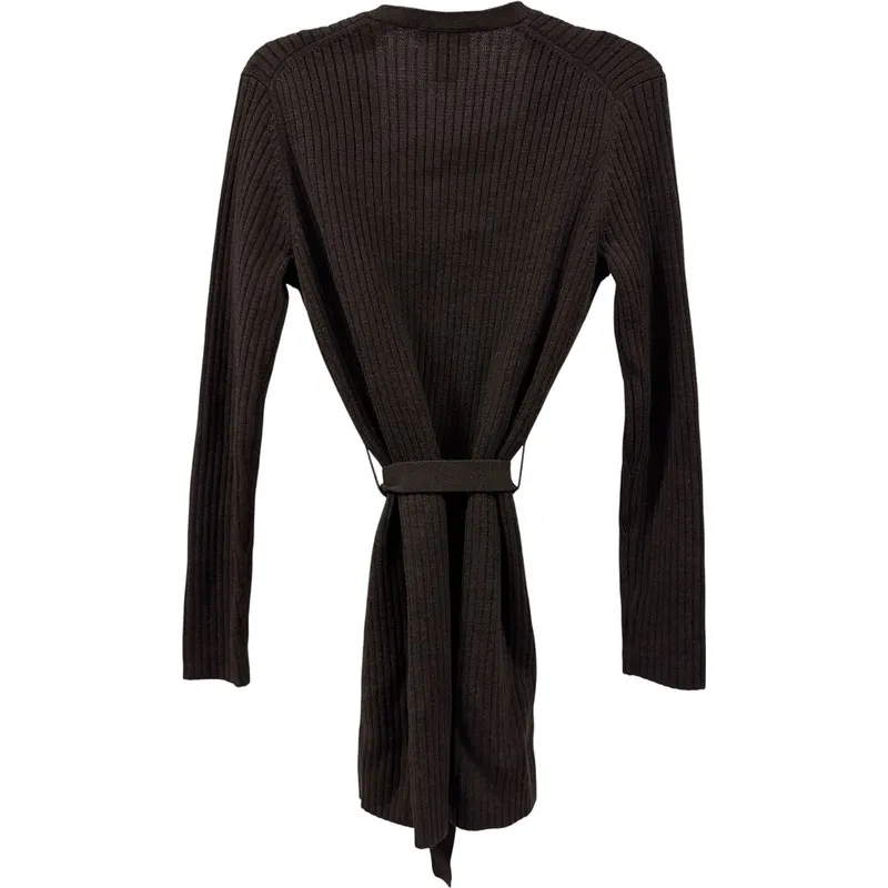 Brooks Brothers Women's Ribbed Wool Cardigan Merino Wool Size‎ S Brown - Image 4