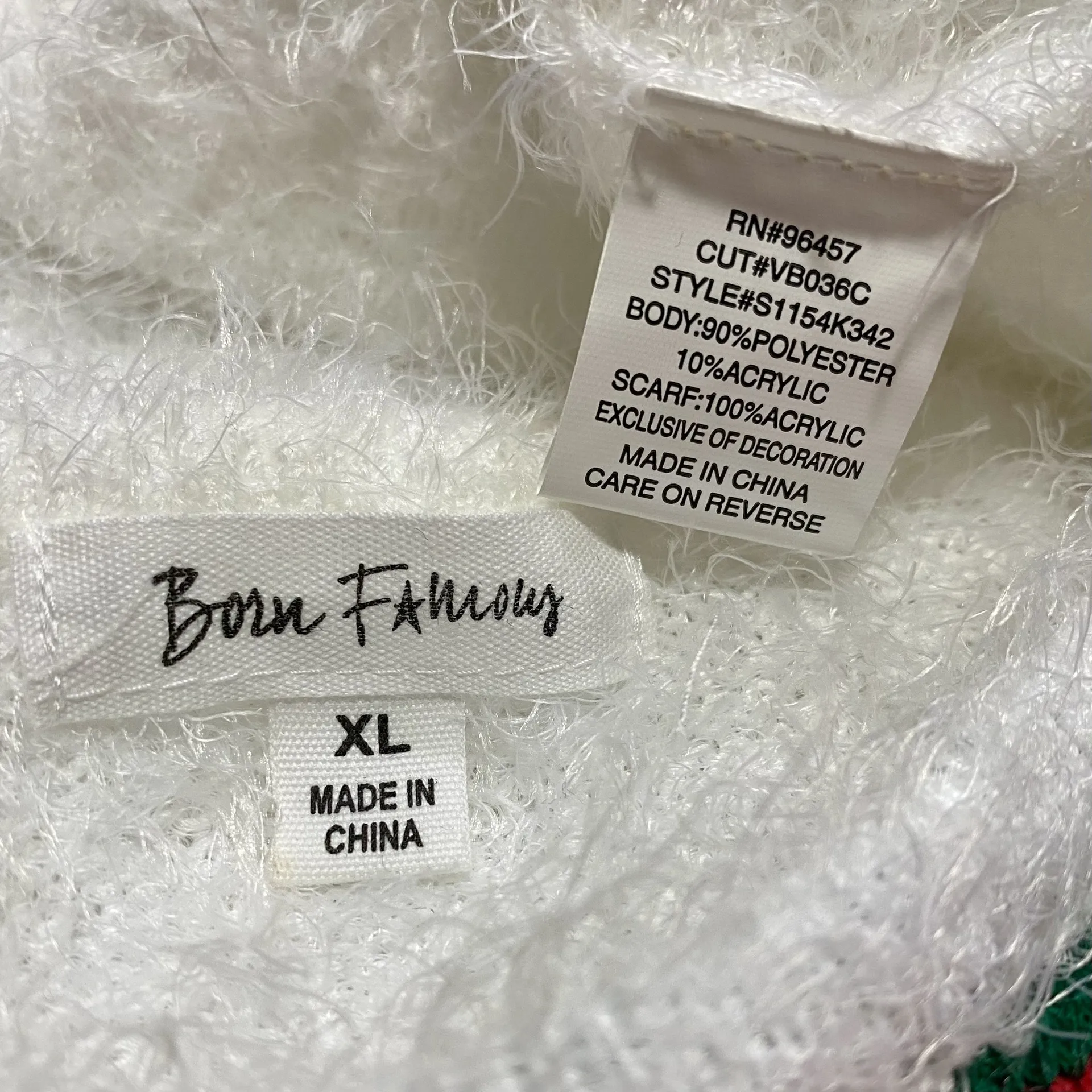 Born Famous Women’s XL Snowman Holiday Sweater Dress Ugly Christmas Festive White - Image 4