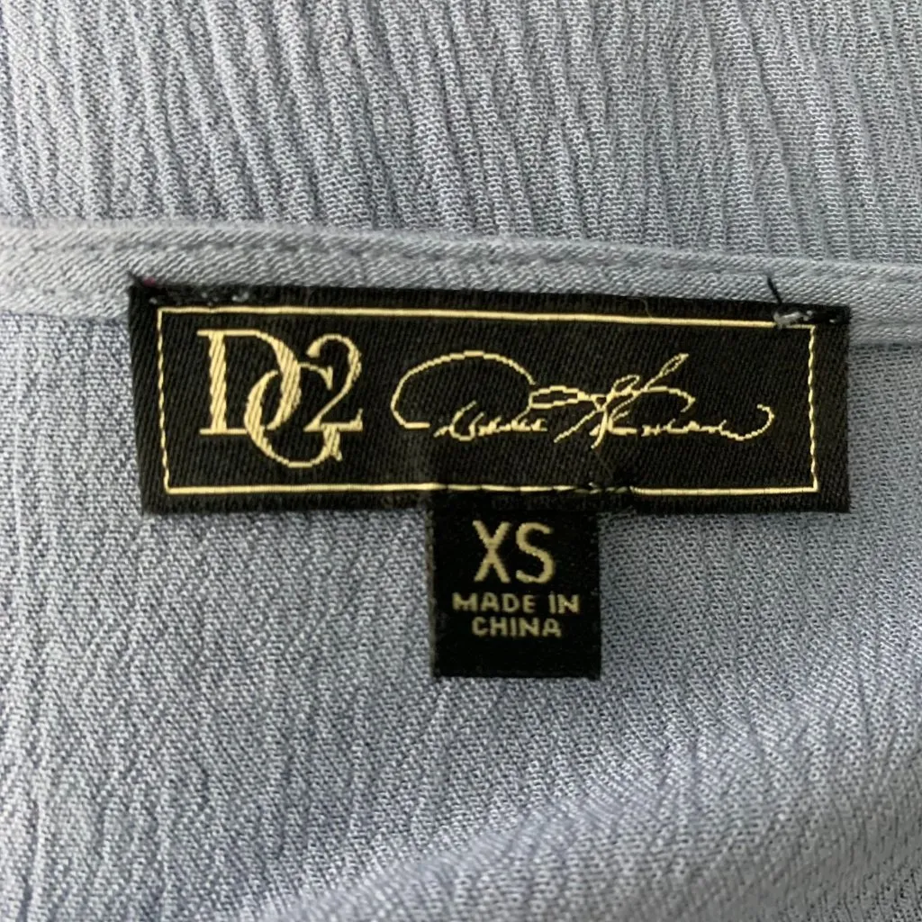 DG2 Diane Gilman Dolman Sleeve T Shirt Blouse XS Blue Floral Short Sleeve HSN - Image 6