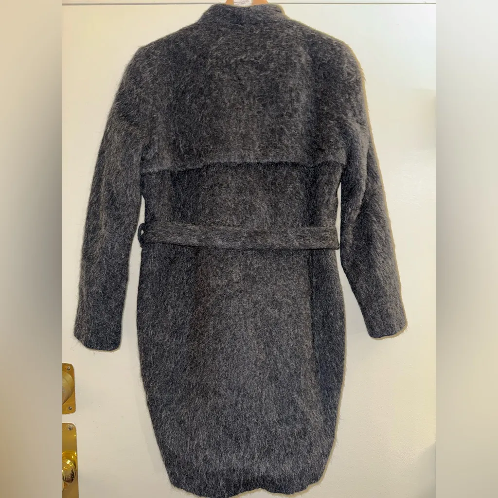 Samsoe Samsoe Wool Alpaca Elna Jacket Coat Gray Medium Belted - Image 6