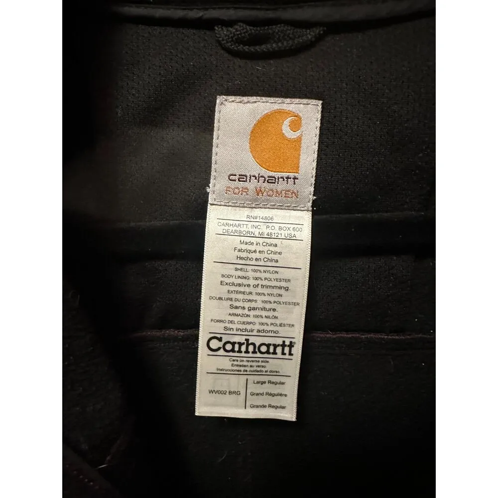 Carhartt Womans Soft Shell Gilet Vest Fleece Lined Burgundy Size Large - Image 2