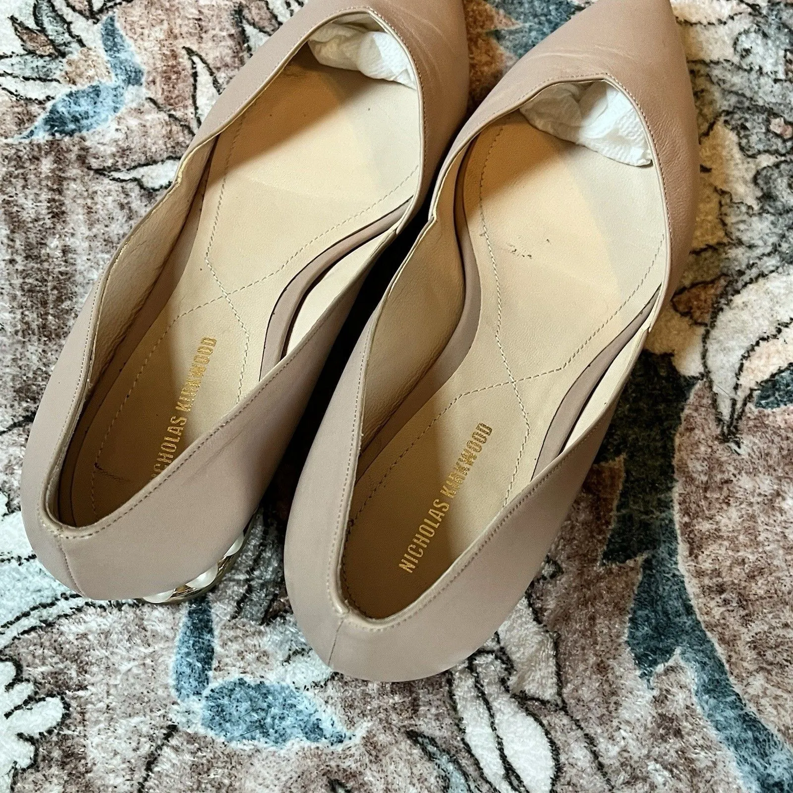 Nicholas Kirkwood Pink Casati Pearl Ballet Flats Size 39.5 - Image 4