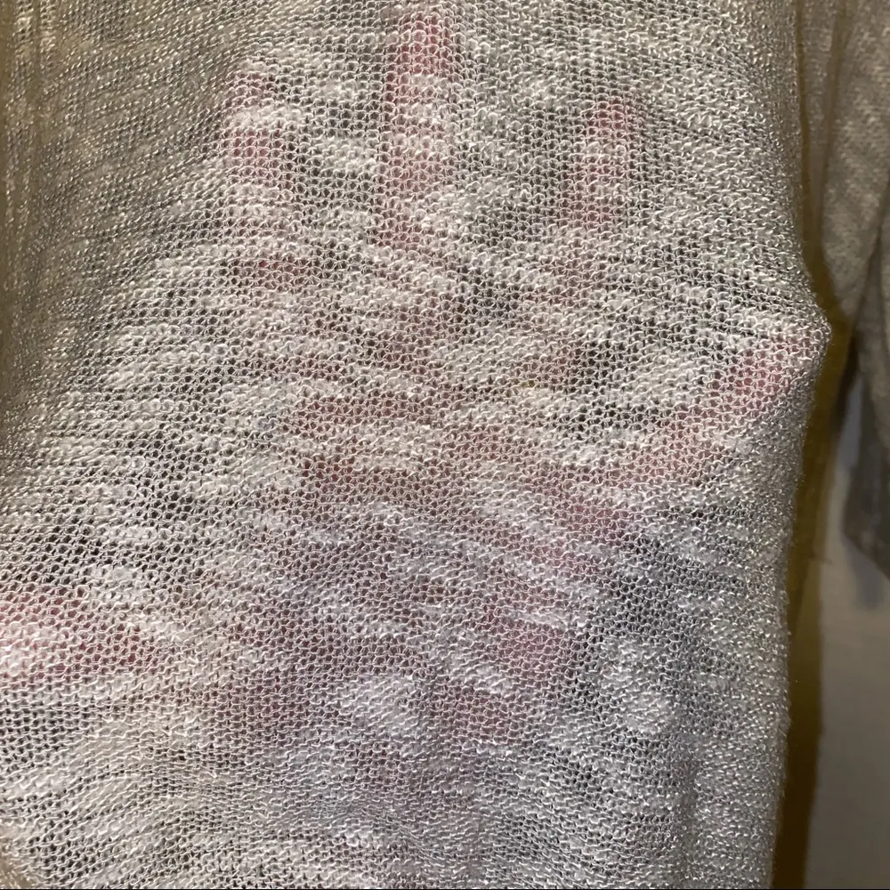 DKNY Womens Gray & White Open Back Sweater XL - Image 9