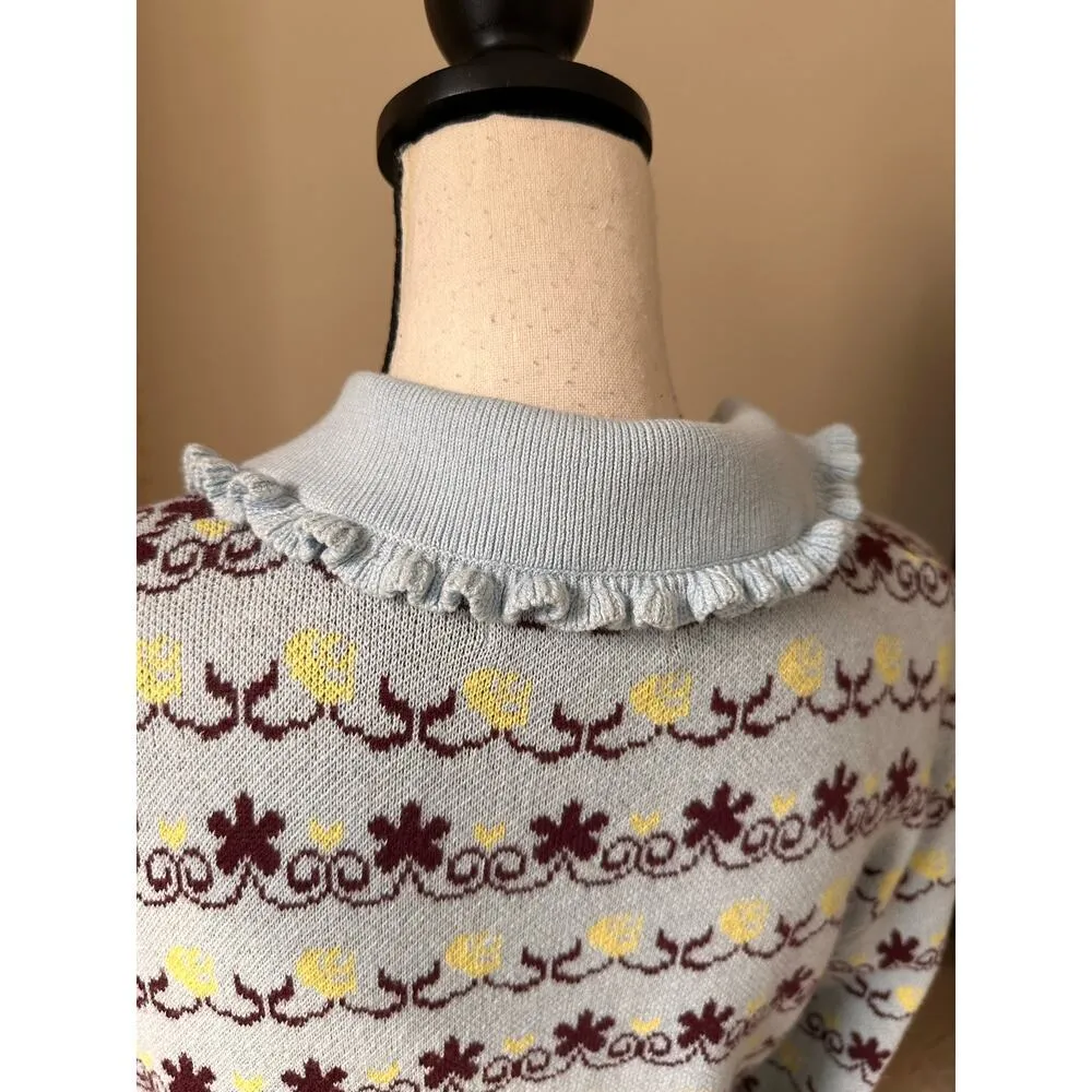 Sandy Liang x Target Coquette Jacquard Sweater Baby blue size Small - Image 7