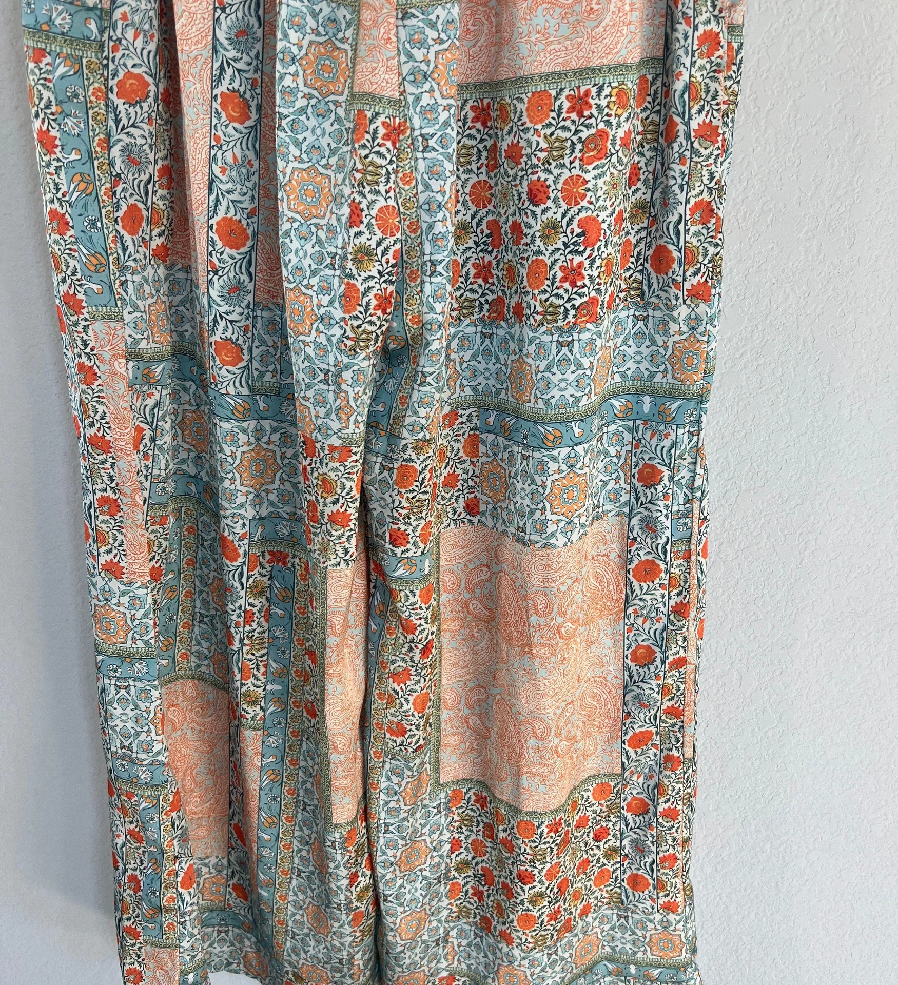 Dra  Patchwork Wide Leg Satin Pants Italian Girl Summer Size Small - Image 7