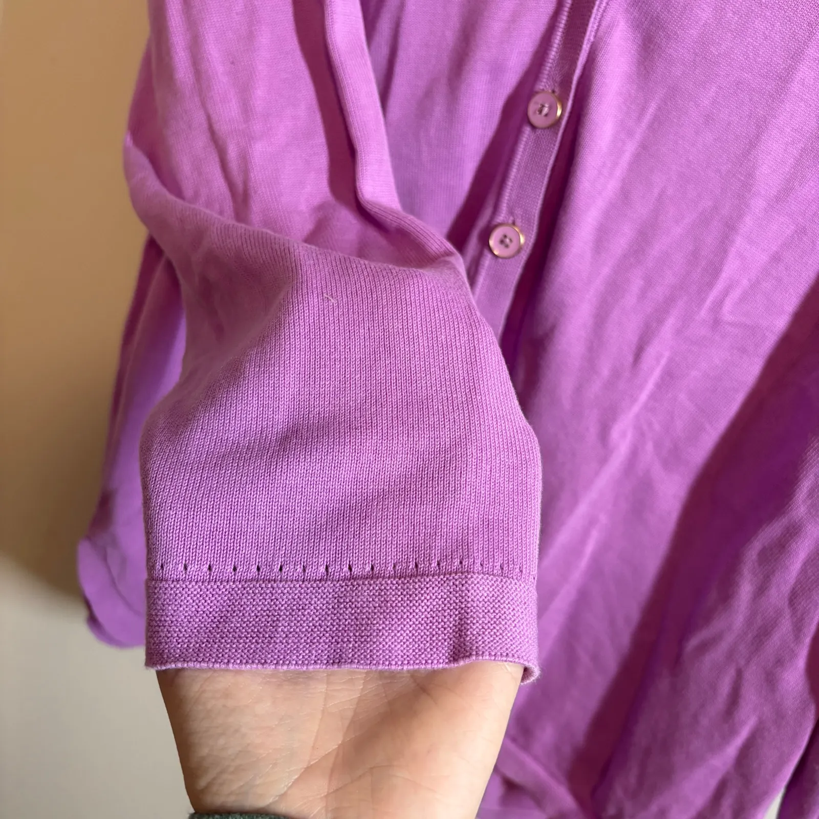 Talbots Sweater Women 2Xp Purple Cardigan Cotton Blend Minimal Modest Cottage - Image 7