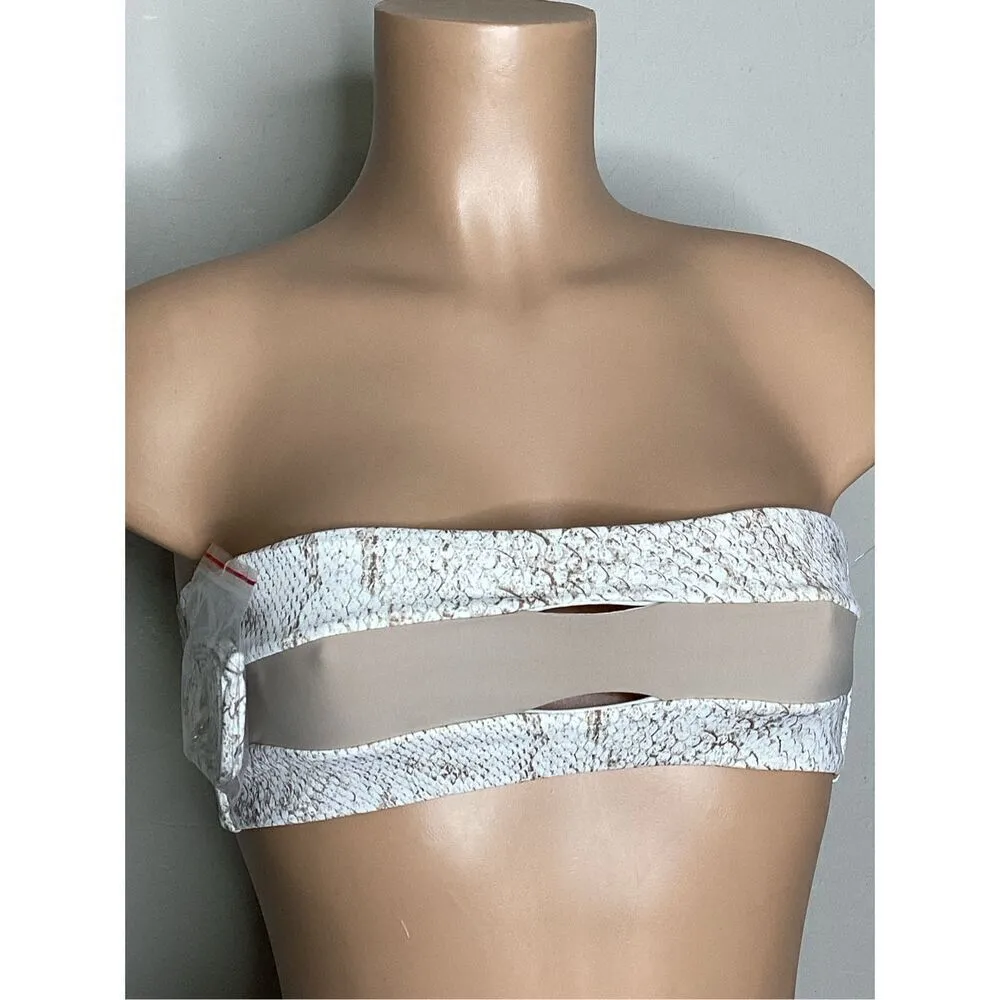 New. PQ taupe and bone bandeau bikini. M-top/S-bottom. Retails $168 - Image 8