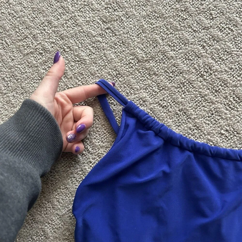 MagicSuit Lisa Draped One Piece Swimsuit Size 12 Blue Tummy Control Slimming - Image 4