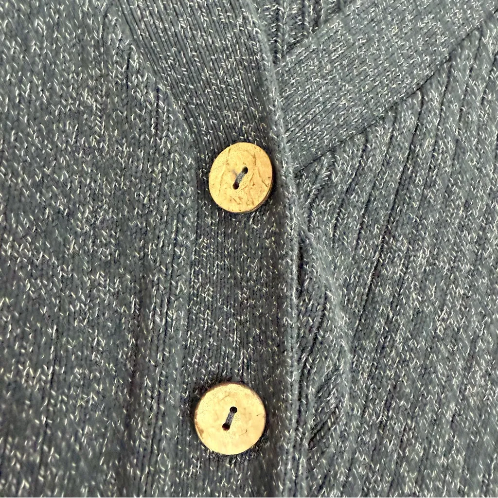 Free People Beach James Ribbed Balloon Sleeve Cropped Cardi Cardigan Grey Slate - Image 6